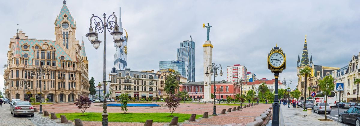 Unusual monuments on New Boulevard in Batumi, where you can also find our hotel - Rock Hotel First Line